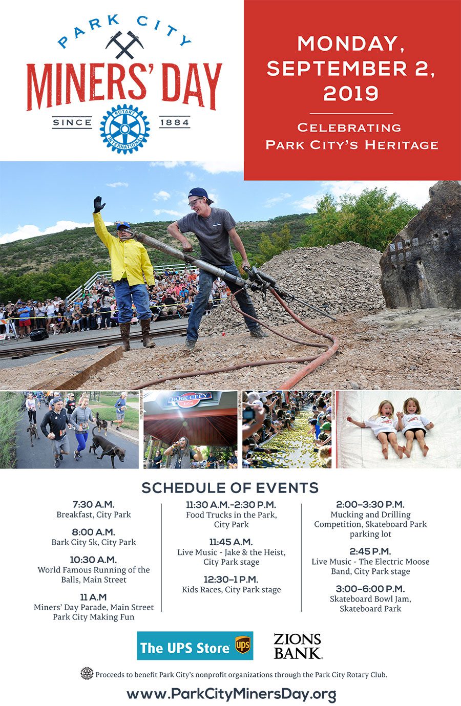 Making FUN in Park City is the theme of the annual Miners’ Day parade down historic Main Street, attracting marching bands and community floats as Park City celebrates its mining heritage.  Put your blanket down on the curb with the kids and be ready for the fun. The parade is scheduled for 11:00 a.m., just after the annual Running of the Balls down Main Street. The parade route runs the length of Main Street, before skipping over to Park Avenue and on down to City Park.